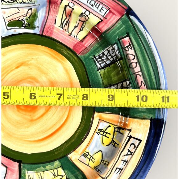 Colorful Decorative Ceramic Plate Hand Painted Wall Decor Artsy Kitchen Unique - Picture 12 of 12